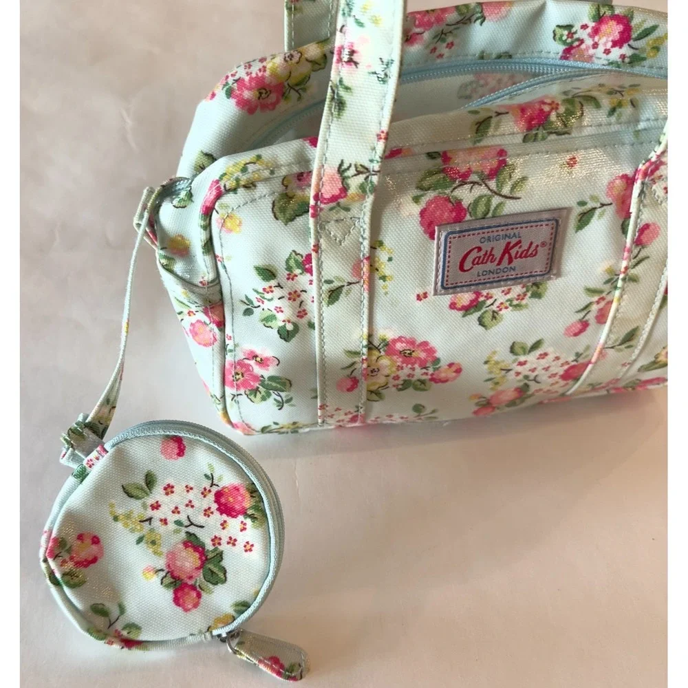 Cath Kidston Cath Kids Small Hand Bag w/‎ Coin Purse PVC Coated Cotton-Floral